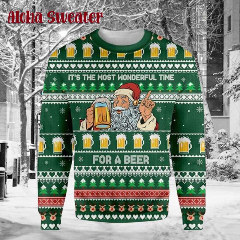 2025 Bear Drink Beer Camping Ugly Christmas Sweater product image 3