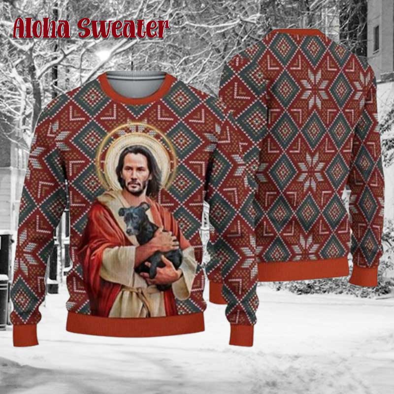 420 Bob Marley Marijuana Jesus Ugly Christmas Sweater product image 5