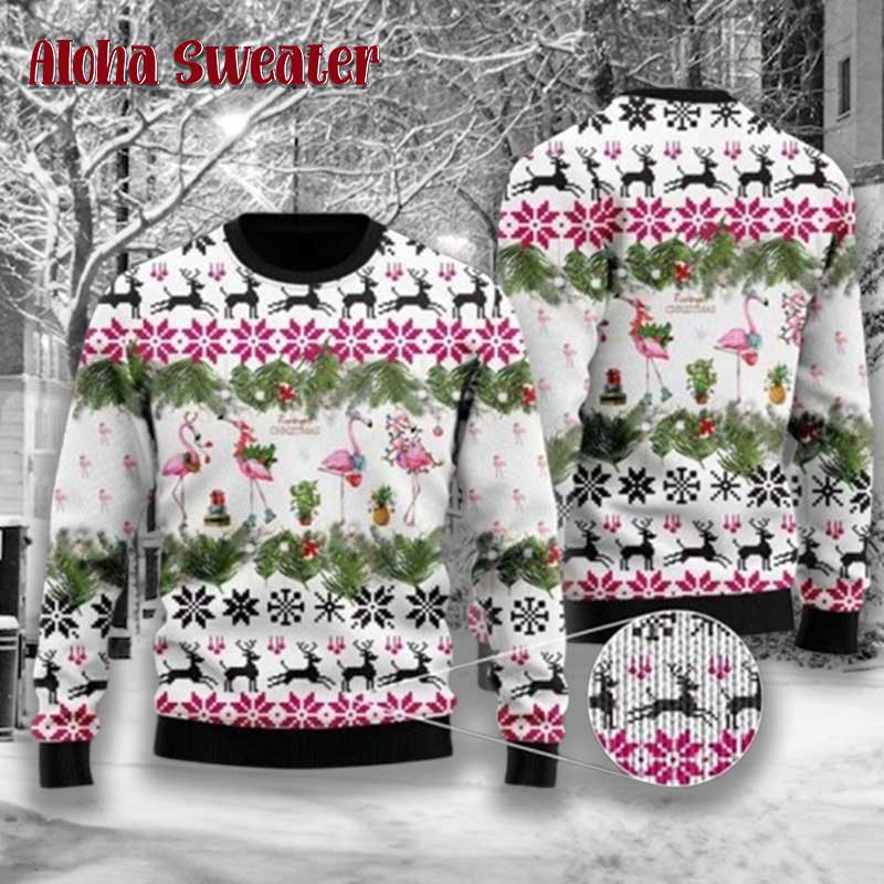 I Regret Nothing Flamingo Ugly Christmas Sweater product image 5