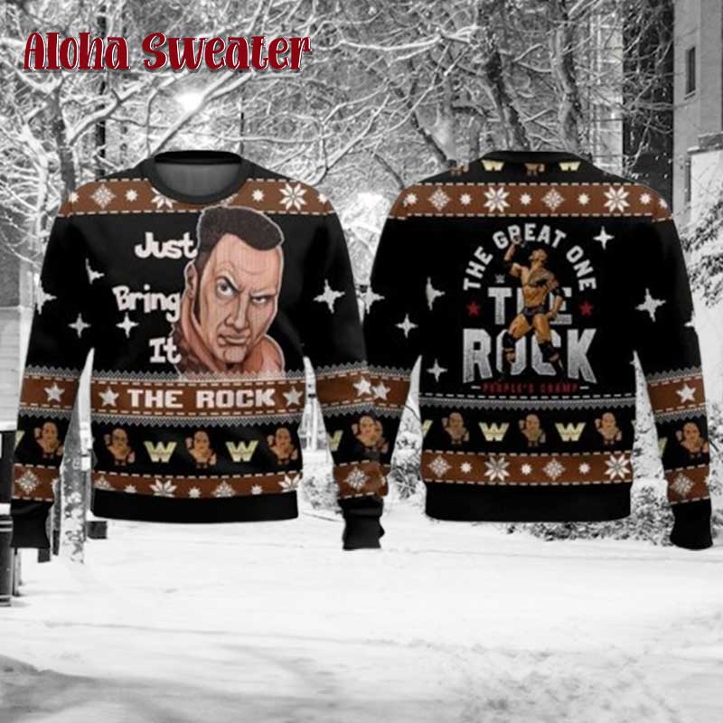 Dwayne Johnson Jingle Bell The Rock Ugly Christmas Sweater product image 5