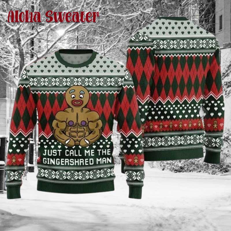 Let’s Get Baked Funny Gingerbread Ugly Christmas Sweater product image 3