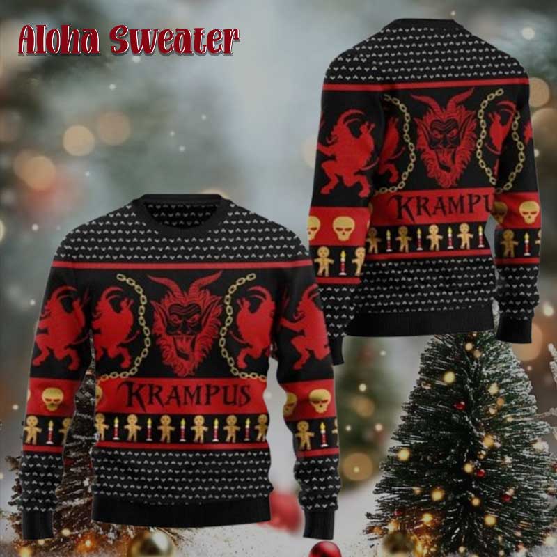 Krampus Mischievous Free Hugs Ugly Christmas Sweater product image 3