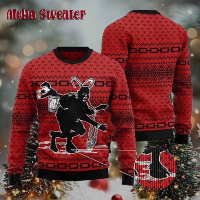 Krampus Mischievous Free Hugs Ugly Christmas Sweater product image 2