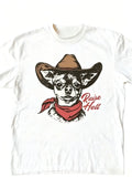 White Tee with Chihuahua Cowboy Graphic and Red Bandana Women Men T-shirt Unisex - T-Shirt, Sweatshirt, Hoodie