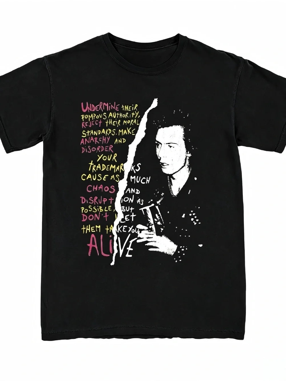 New Rare Sid Vicious Anarchy And Disorder Punk Rock Retro T-shirt Unisex - T-Shirt, Sweatshirt, Hoodie