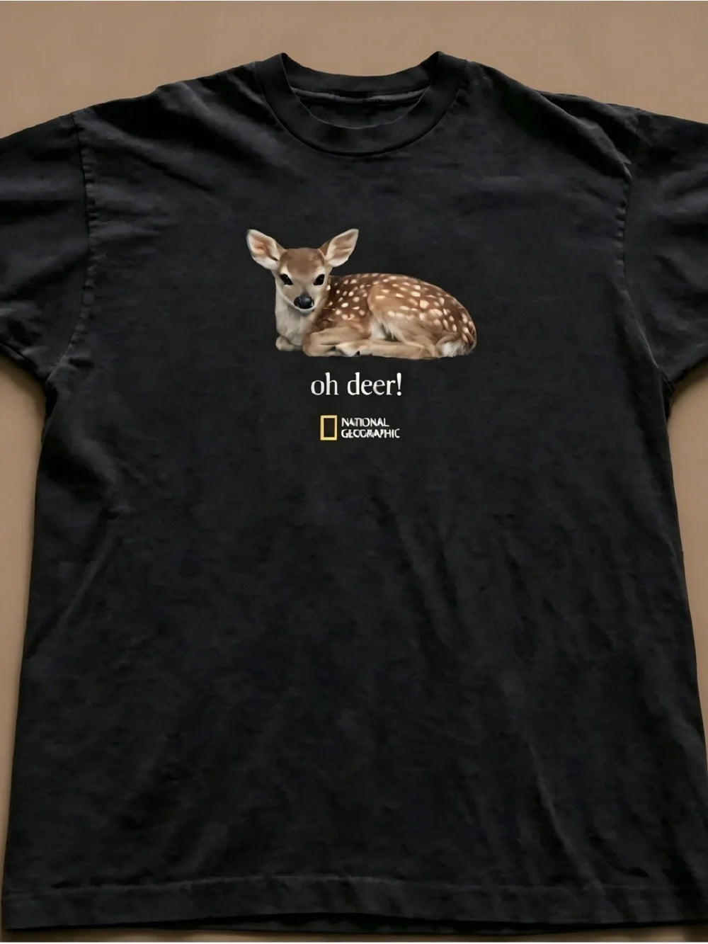 National Geographic oh deer graphic reprint Womens Mens T-shirt Unisex Black - T-Shirt, Sweatshirt, Hoodie