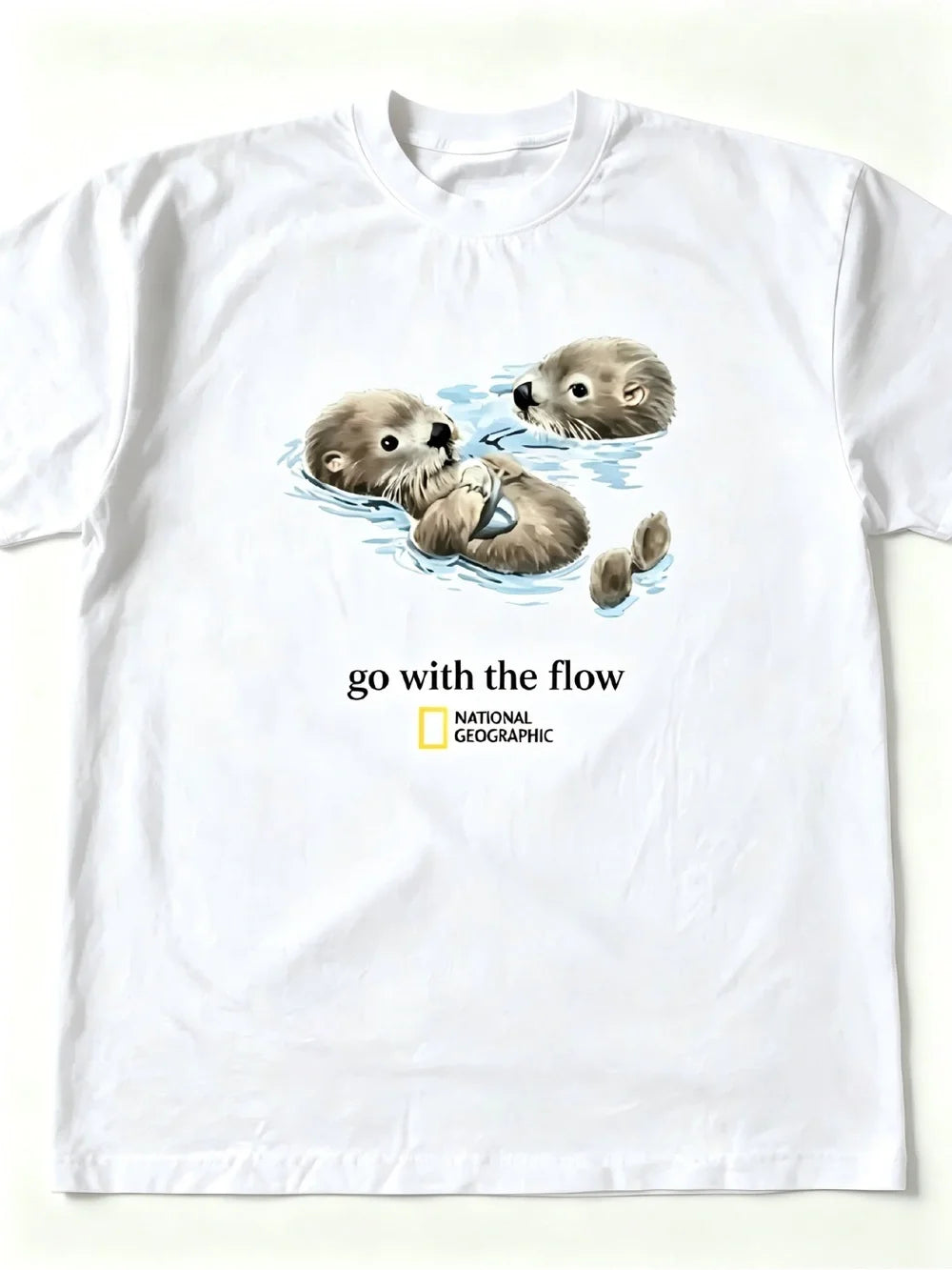 National Geographic Otter Go With The Flow Graphic Womens Mens T-shirt Unisex - T-Shirt, Sweatshirt, Hoodie