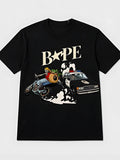Street Chase Skeleton Graphic T-Shirt | Motorcycle Rider Cartoon T-shirt Unisex - T-Shirt, Sweatshirt, Hoodie