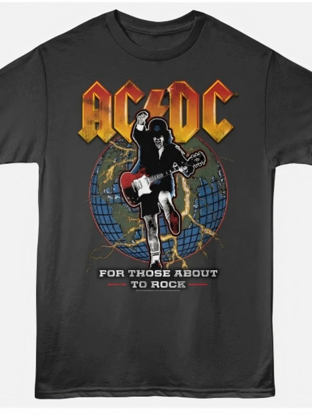 ACDC Angus Young Globe For Those About To Rock Womens Mens T-shirt Unisex - T-Shirt, Sweatshirt, Hoodie