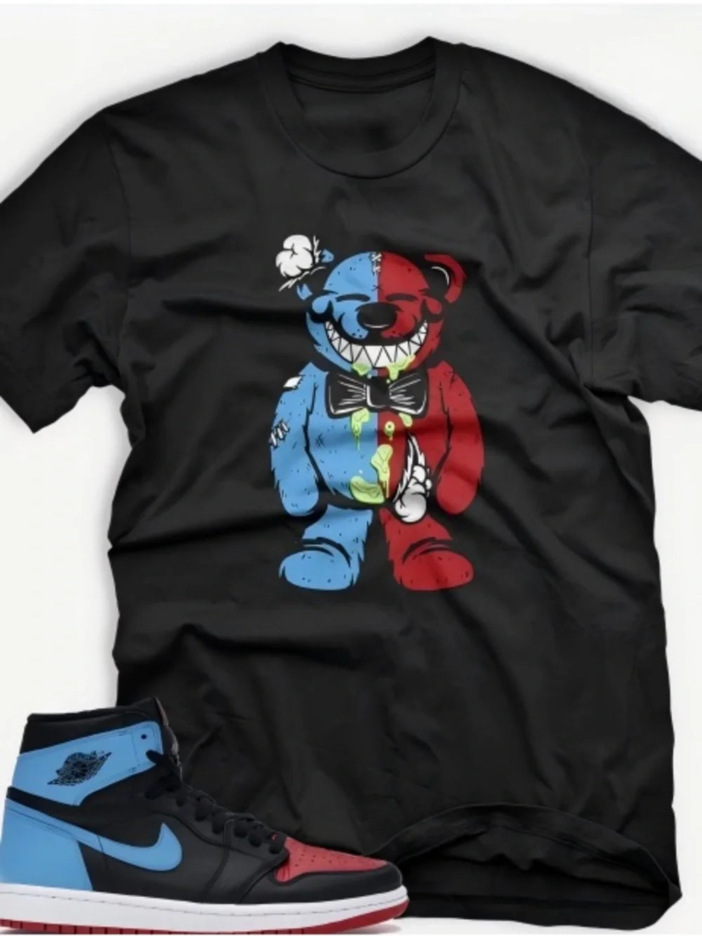 "TATTERED TEDDY" Womens Mens T-shirt Unisex Black - T-Shirt, Sweatshirt, Hoodie
