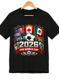 2026 FIFA World Cup Soccer Womens Mens T-shirt Unisex USA Canada Mexico Flags - T-Shirt, Sweatshirt, Hoodie