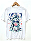 America Statue of Liberty Blowing Bubble Gum Graphics Womens Mens T-shirt Unisex - T-Shirt, Sweatshirt, Hoodie