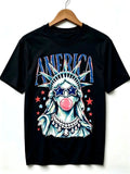 America Statue of Liberty Blowing Bubble Gum Graphics Womens Mens T-shirt Unisex - T-Shirt, Sweatshirt, Hoodie