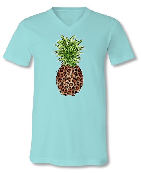 SALE Sassy Frass Preppy Leopard Pineapple V-Neck - Adult & Kids T-Shirts, Sweatshirts & Hoodies apparel design preview 2