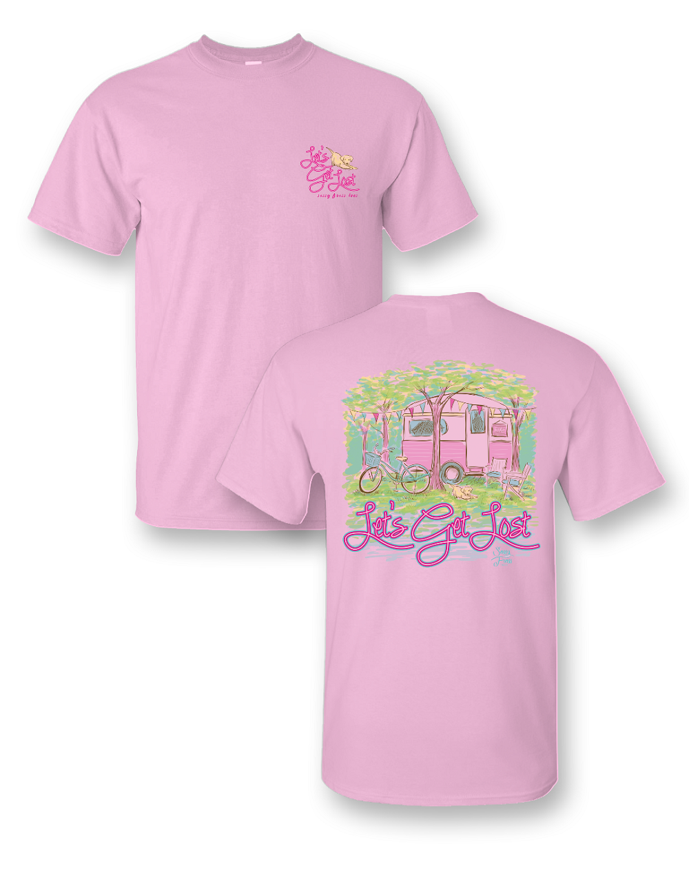 Sassy Frass Let's Get Lost Happy Camper Comfort - Adult & Kids T-Shirts, Sweatshirts & Hoodies apparel design preview 1