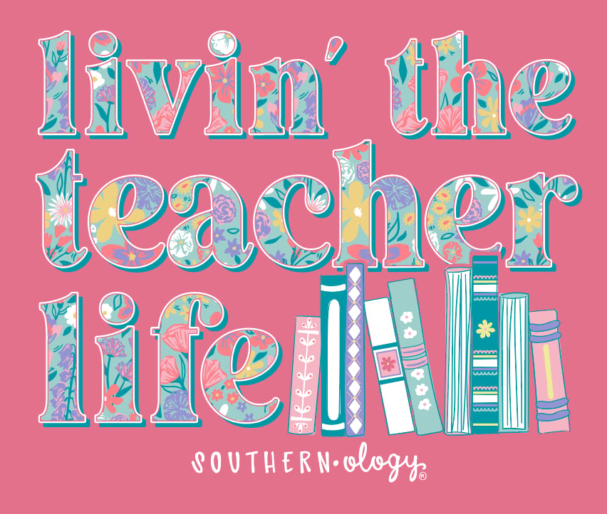Southernology Livin' the Teacher Life Comfort Colors - Adult & Kids T-Shirts, Sweatshirts & Hoodies apparel design preview 2