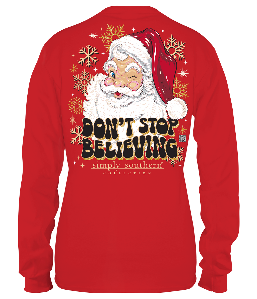 Simply Southern Believe Santa Christmas - Adult & Kids T-Shirts, Sweatshirts & Hoodies apparel design preview 1