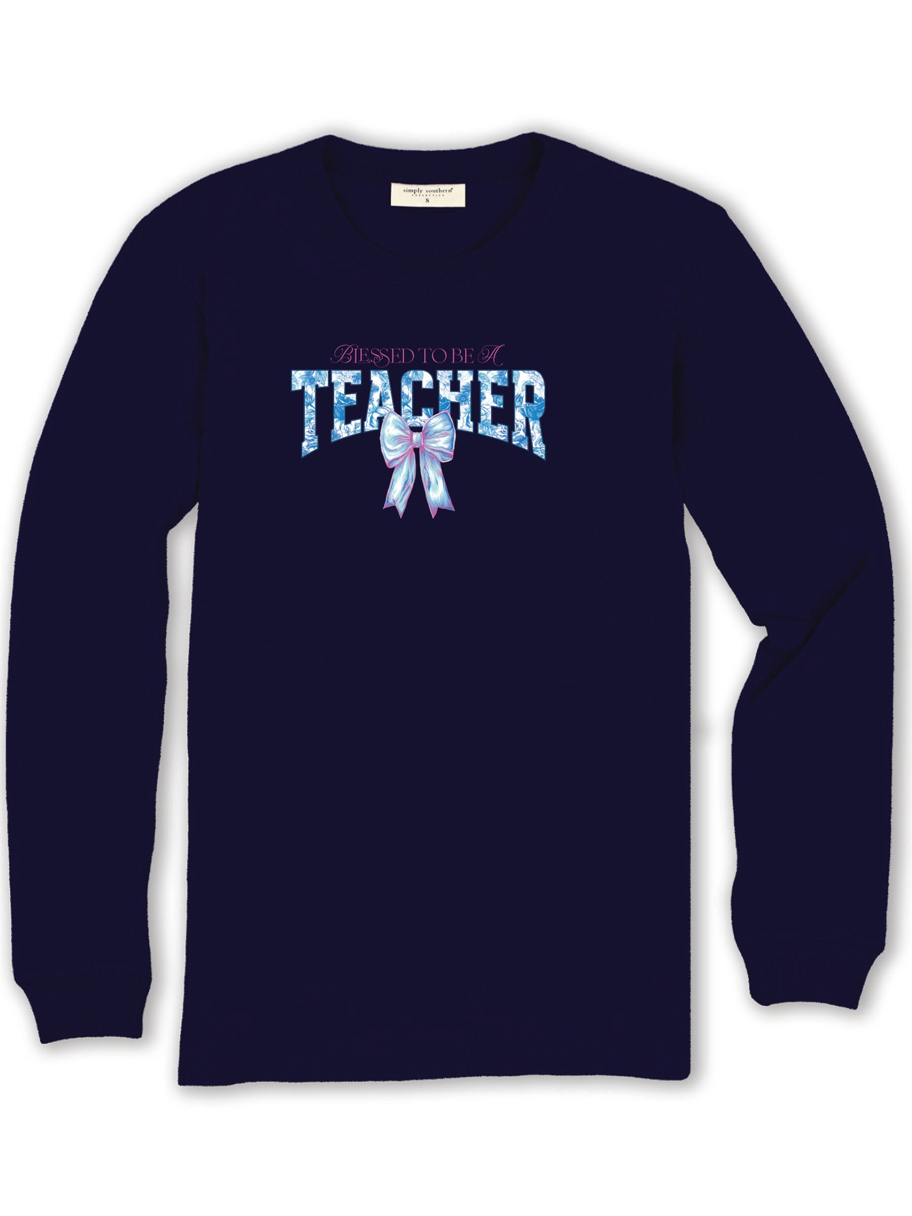 Simply Southern Blessed Teacher Bow - Adult & Kids T-Shirts, Sweatshirts & Hoodies apparel design preview 2