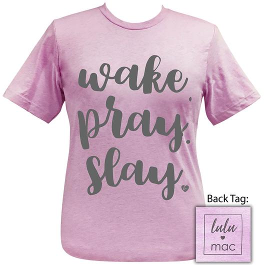 Girlie Girl Originals Lulu Mac Preppy Wake Pray Slay - Adult & Kids T-Shirts, Sweatshirts & Hoodies apparel design preview 1