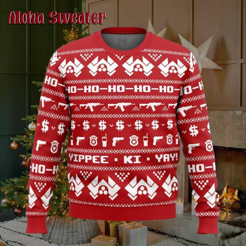 New Gun Die Hard Ho Ho Ho Ugly Sweater product image 5