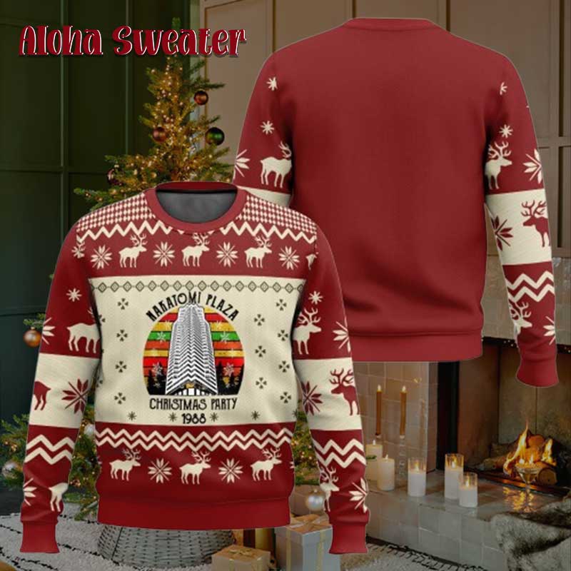 Nakatomi Plaza Die Hard Christmas Pattern Ugly Sweater product image 2