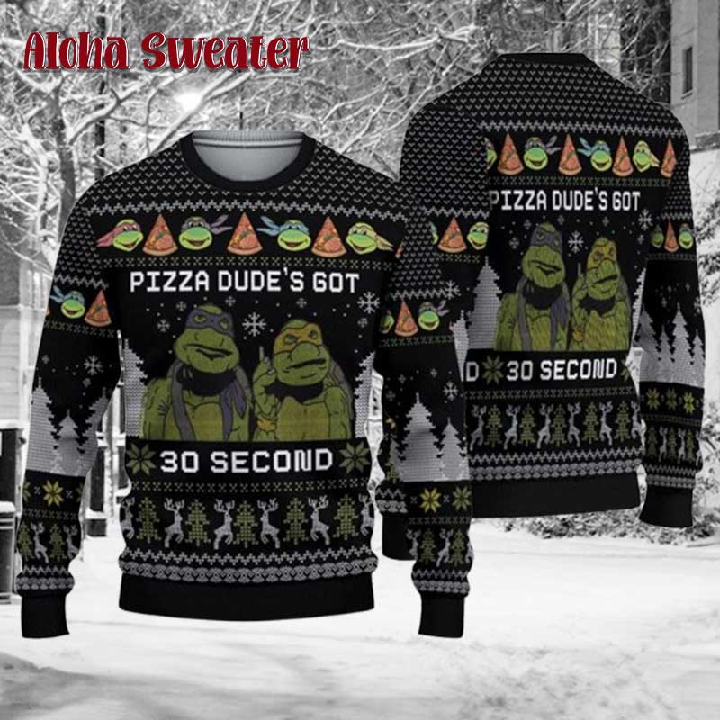 Ninja Turtles Pizza Dudes Ugly Christmas Sweater product image