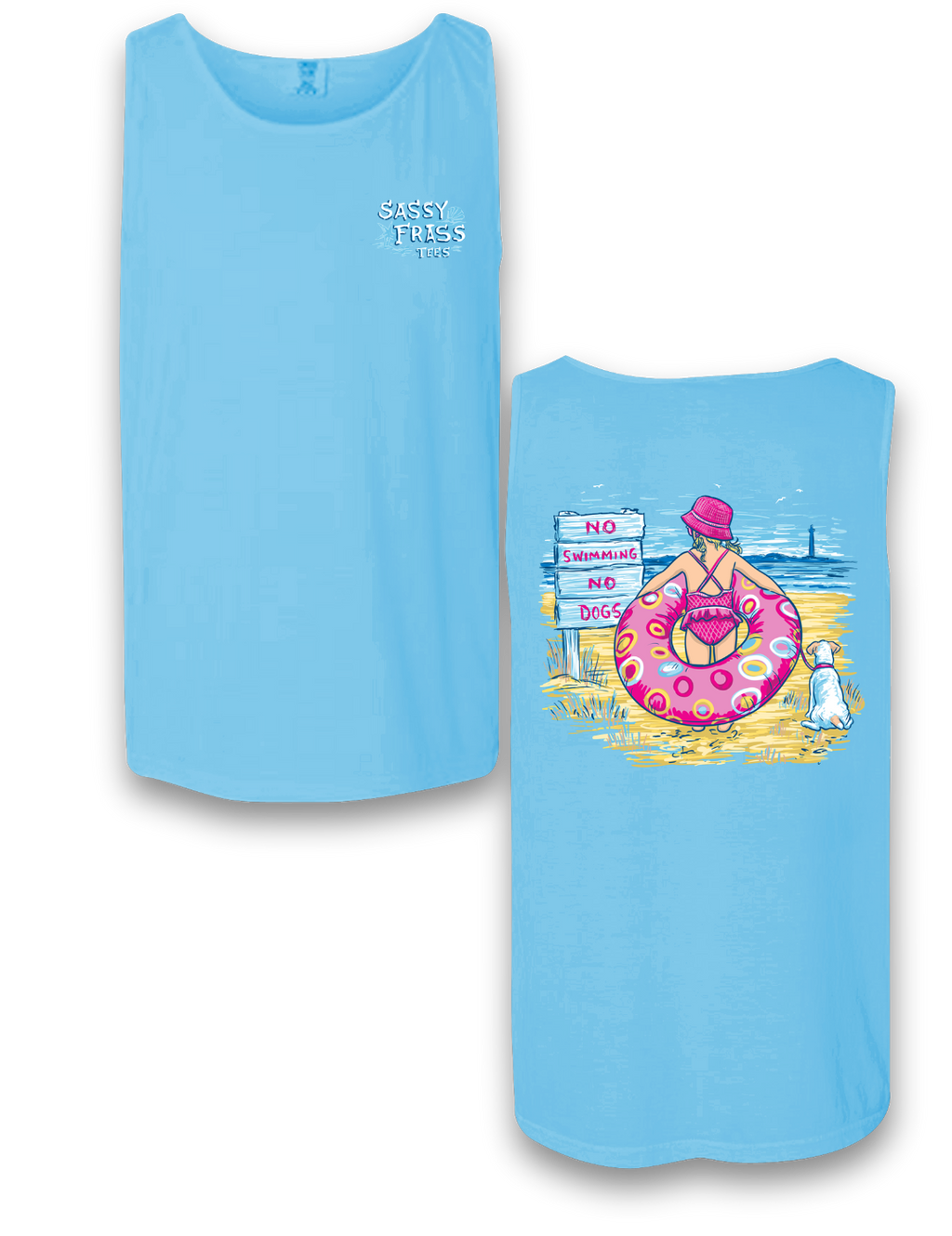 Sassy Frass No Swimming Dogs Beach Comfort Colors - Adult & Kids T-Shirts, Sweatshirts & Hoodies apparel design preview 2