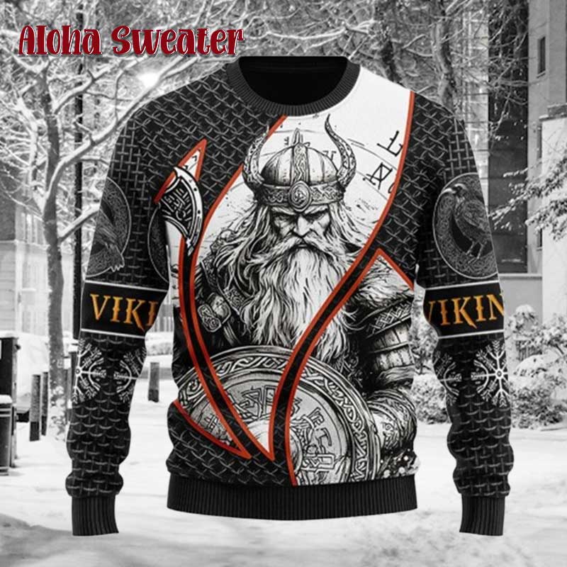 Fa La La Valhalla Odin Viking Ugly Christmas Sweater product image 2