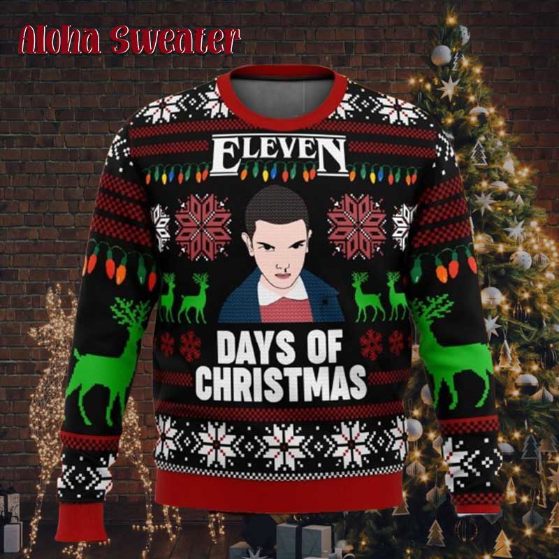 One Tough Kid Eleven Stranger Things Ugly Christmas Sweater product image 3