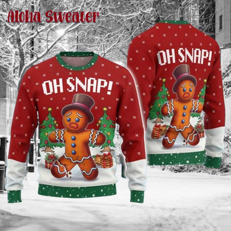 Let’s Get Baked Funny Gingerbread Ugly Christmas Sweater product image 2