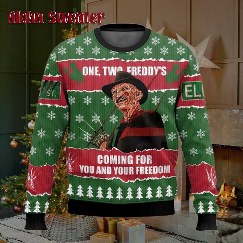 Never Stop Dreaming Freddy Krueger Ugly Christmas Sweater product image 2