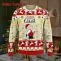 Peanuts Christmas Begin With Christ Snoopy Ugly Christmas Sweater product image