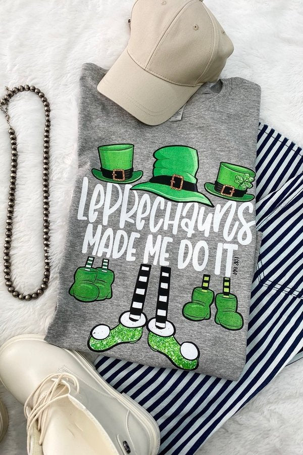 Lucky Blessed The Leprechauns Made Me Do It Front - Adult & Kids T-Shirts, Sweatshirts & Hoodies apparel design preview 1