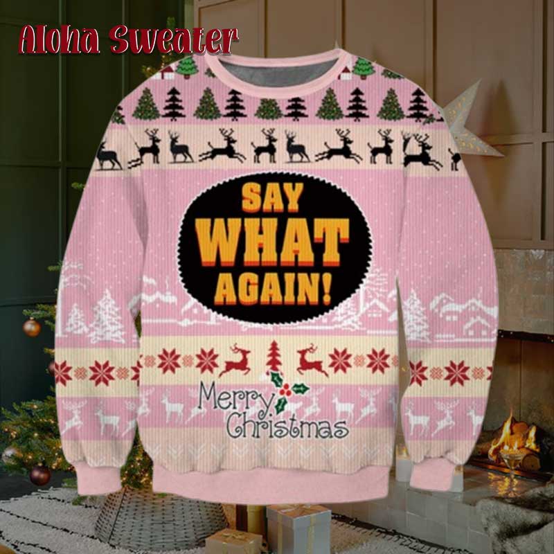 Pulp Fiction Say What Again Jules Ugly Christmas Sweater product image 2