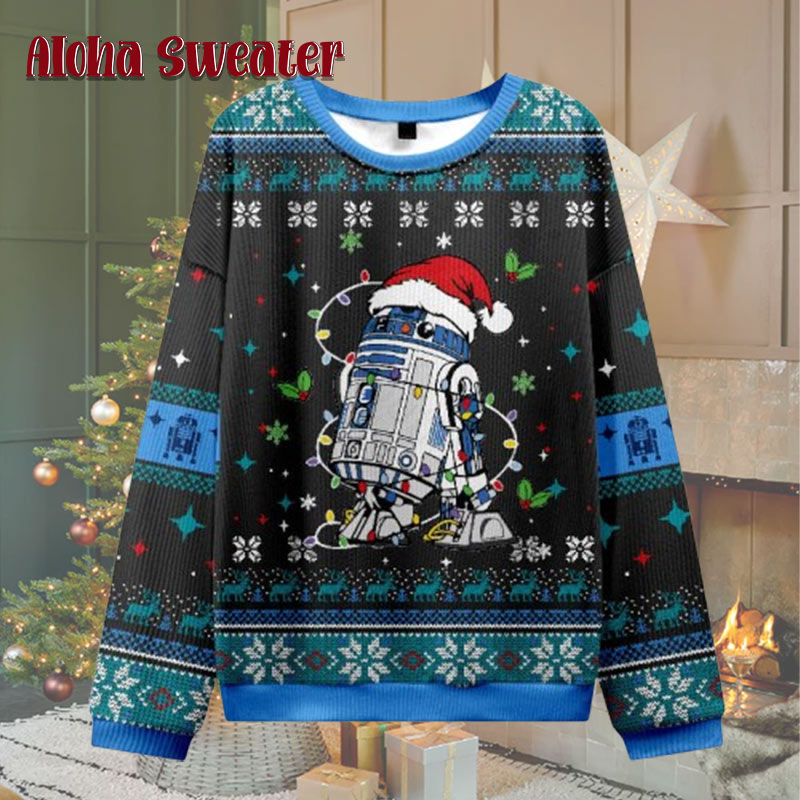 R2 D2 Geeksoutfit Robot Christmas Ugly Christmas Sweater product image