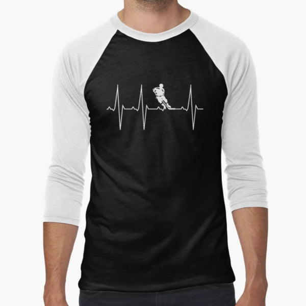 Heartbeat Ice Hockey T-Shirt - Fun Novelty Design Unisex - T-Shirt, Sweatshirt, Hoodie