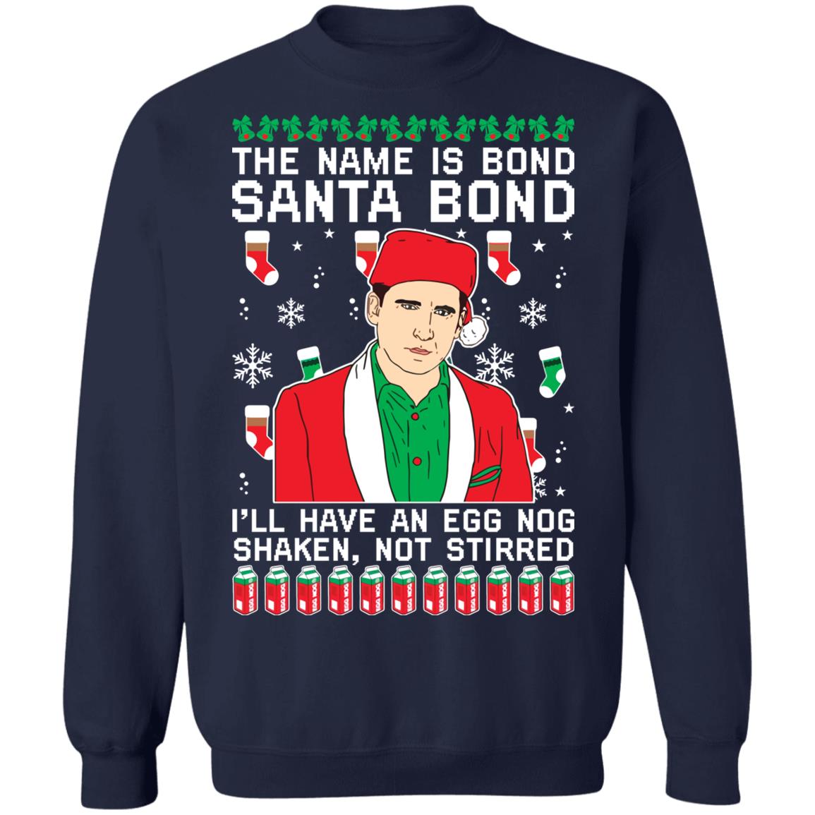 Michael Scott the name is bond santa bond Christmas sweater product image 3