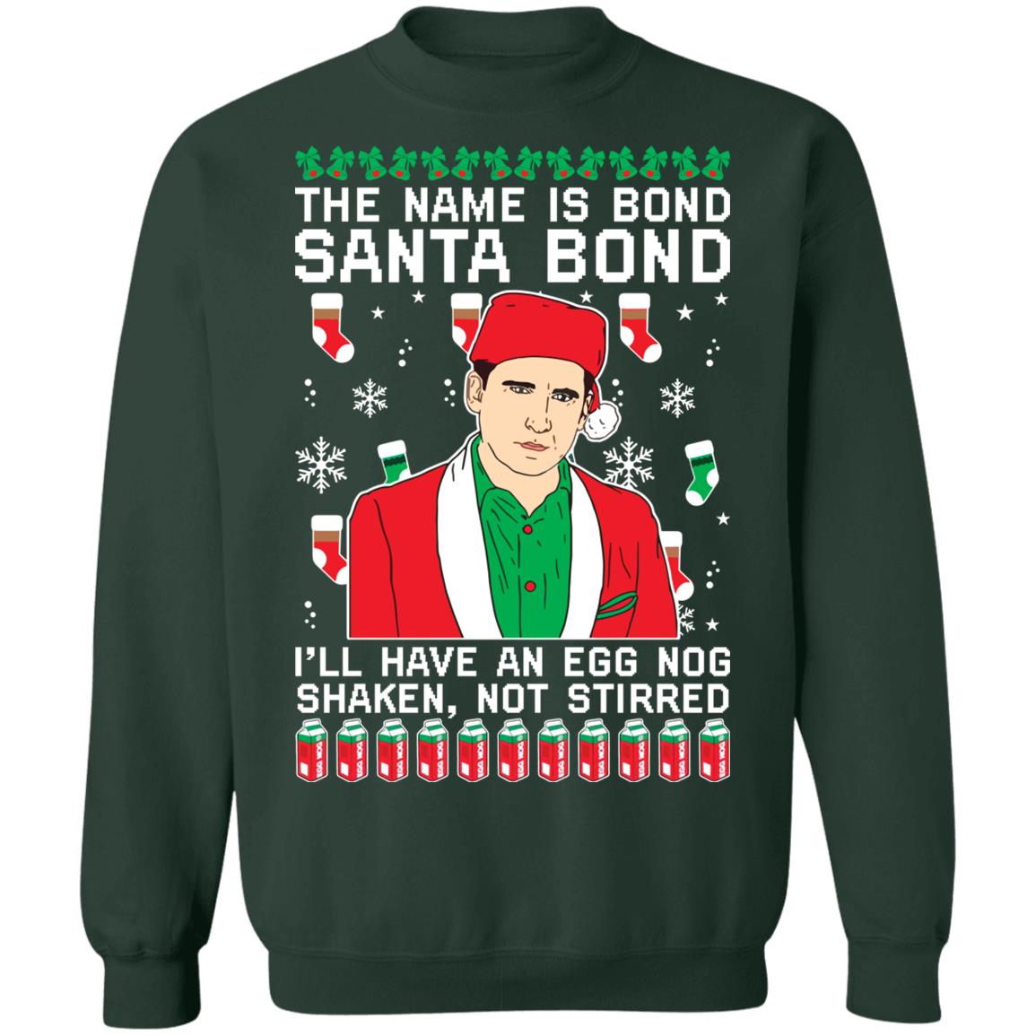 Michael Scott the name is bond santa bond Christmas sweater product image 4