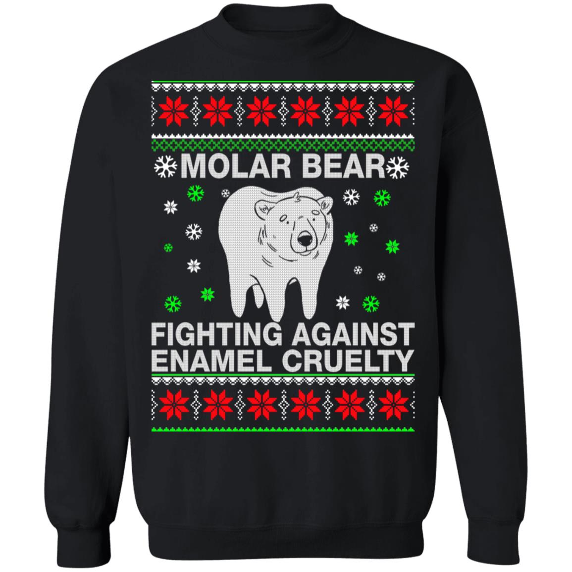 Molar bear fighting against enamel cruelty Christmas sweater product image 2