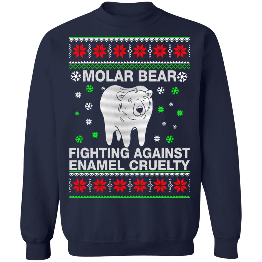 Molar bear fighting against enamel cruelty Christmas sweater product image 3