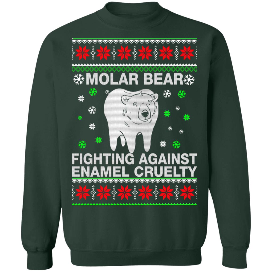 Molar bear fighting against enamel cruelty Christmas sweater product image 4