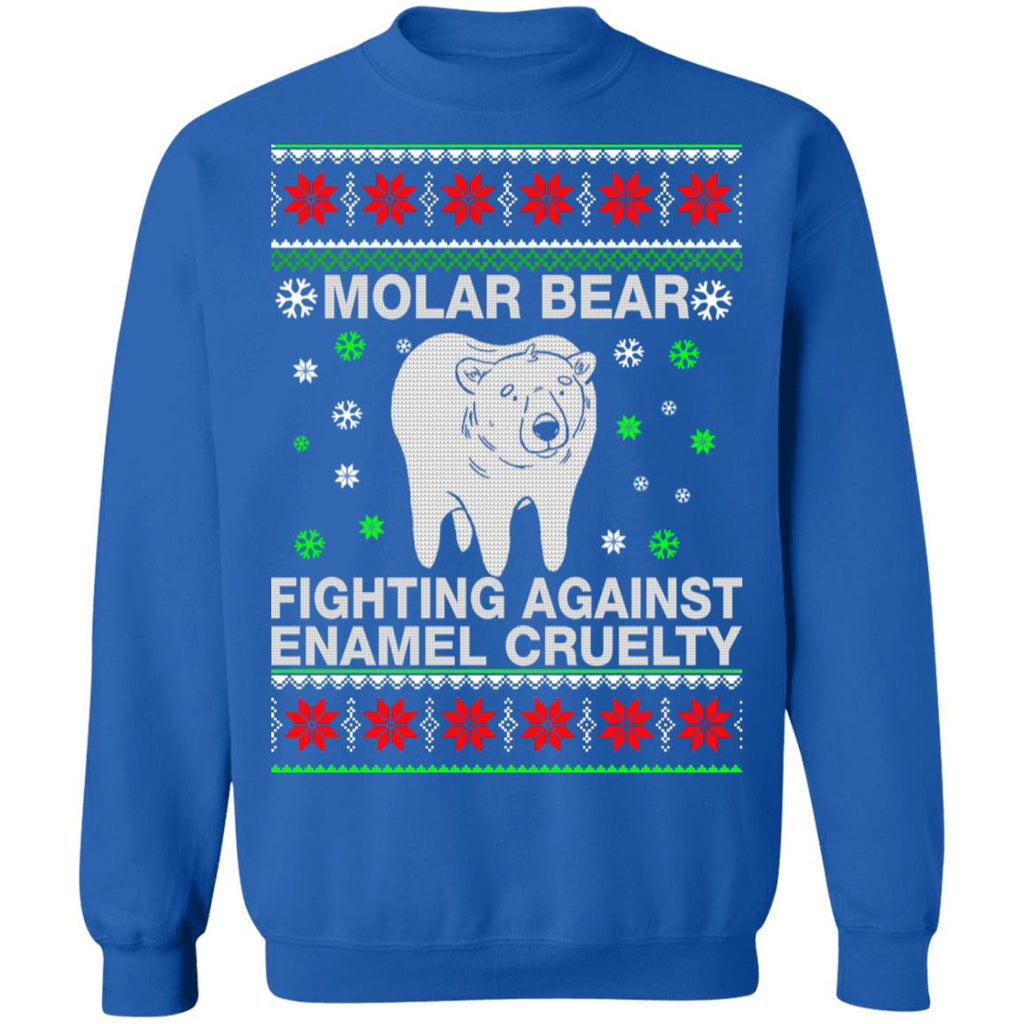 Molar bear fighting against enamel cruelty Christmas sweater product image