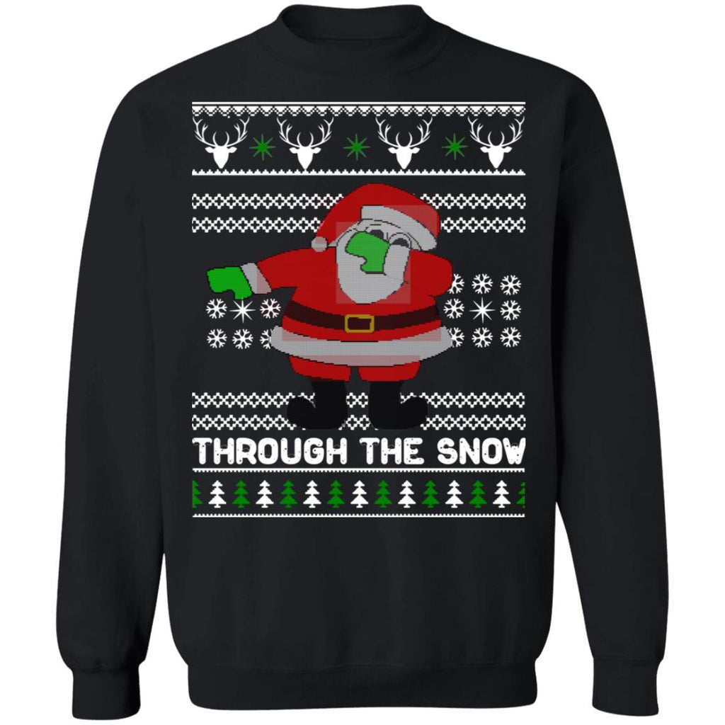 Santa Claus dabbing through the snow Christmas sweater product image 2