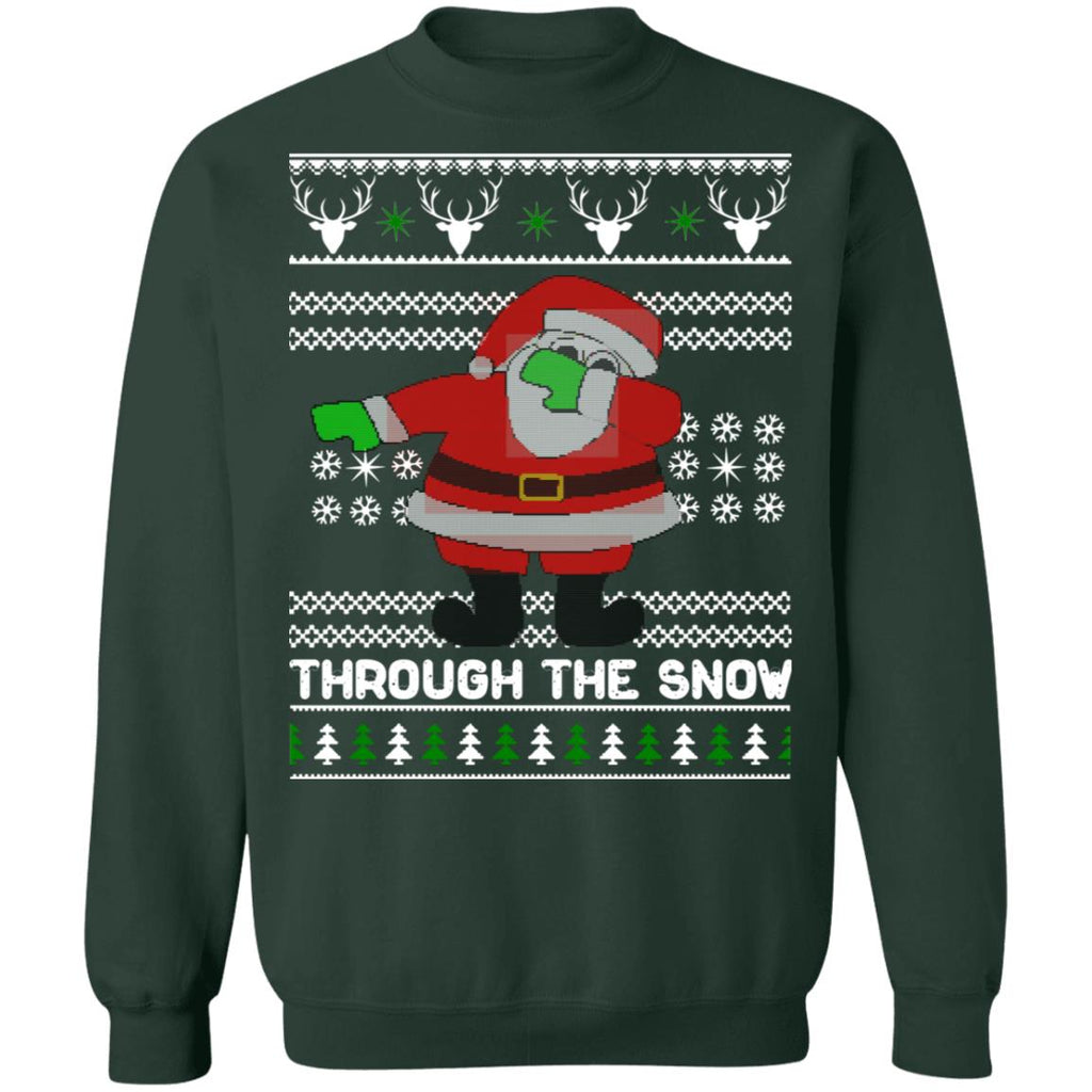 Santa Claus dabbing through the snow Christmas sweater product image 4