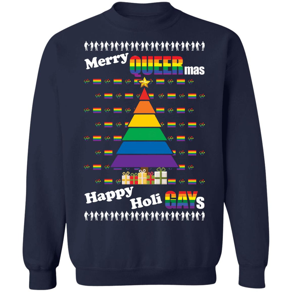 Merry queermas happy Holidays Christmas sweater product image 3