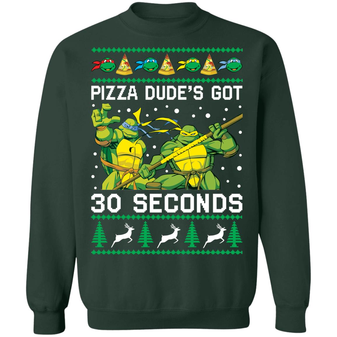 Pizza dude’s got 30 seconds Ninja Turtles Christmas sweater product image 4