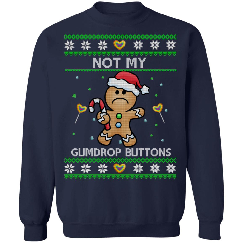 Gingerbread man not my gumdrop buttons Christmas sweater product image 3
