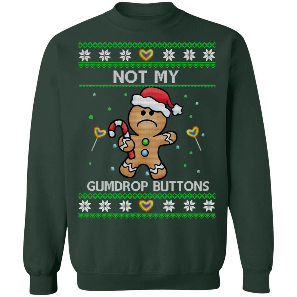 Gingerbread man not my gumdrop buttons Christmas sweater product image 4