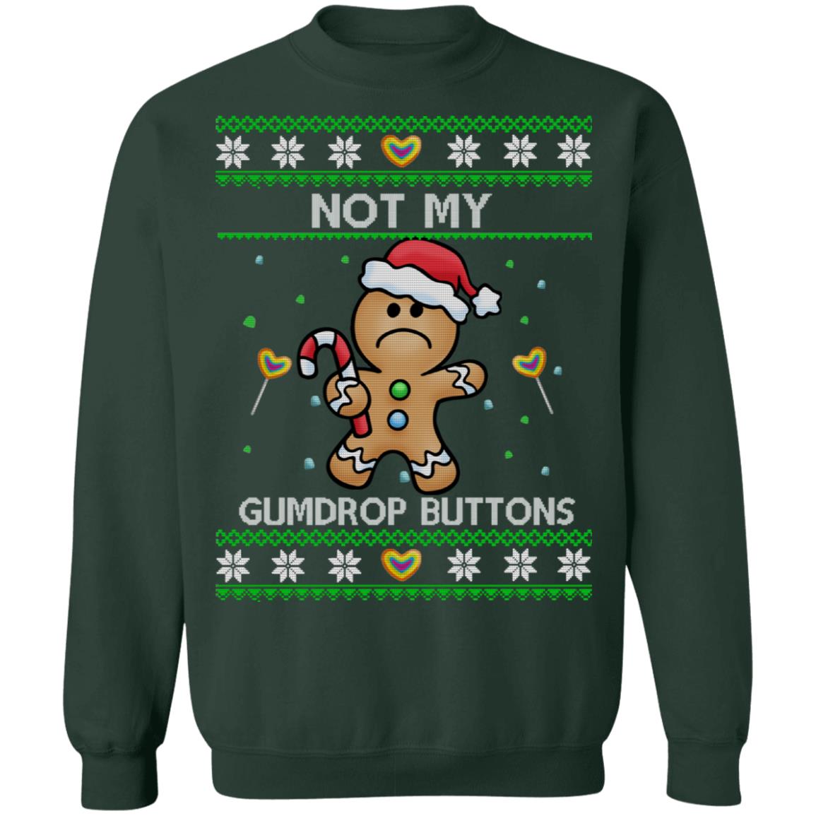 Gingerbread man not my gumdrop buttons Christmas sweater product image 4