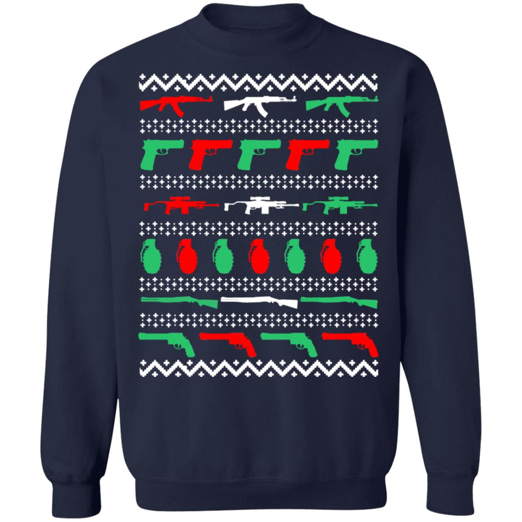Gun grenade all my favorite things Christmas sweater product image 3